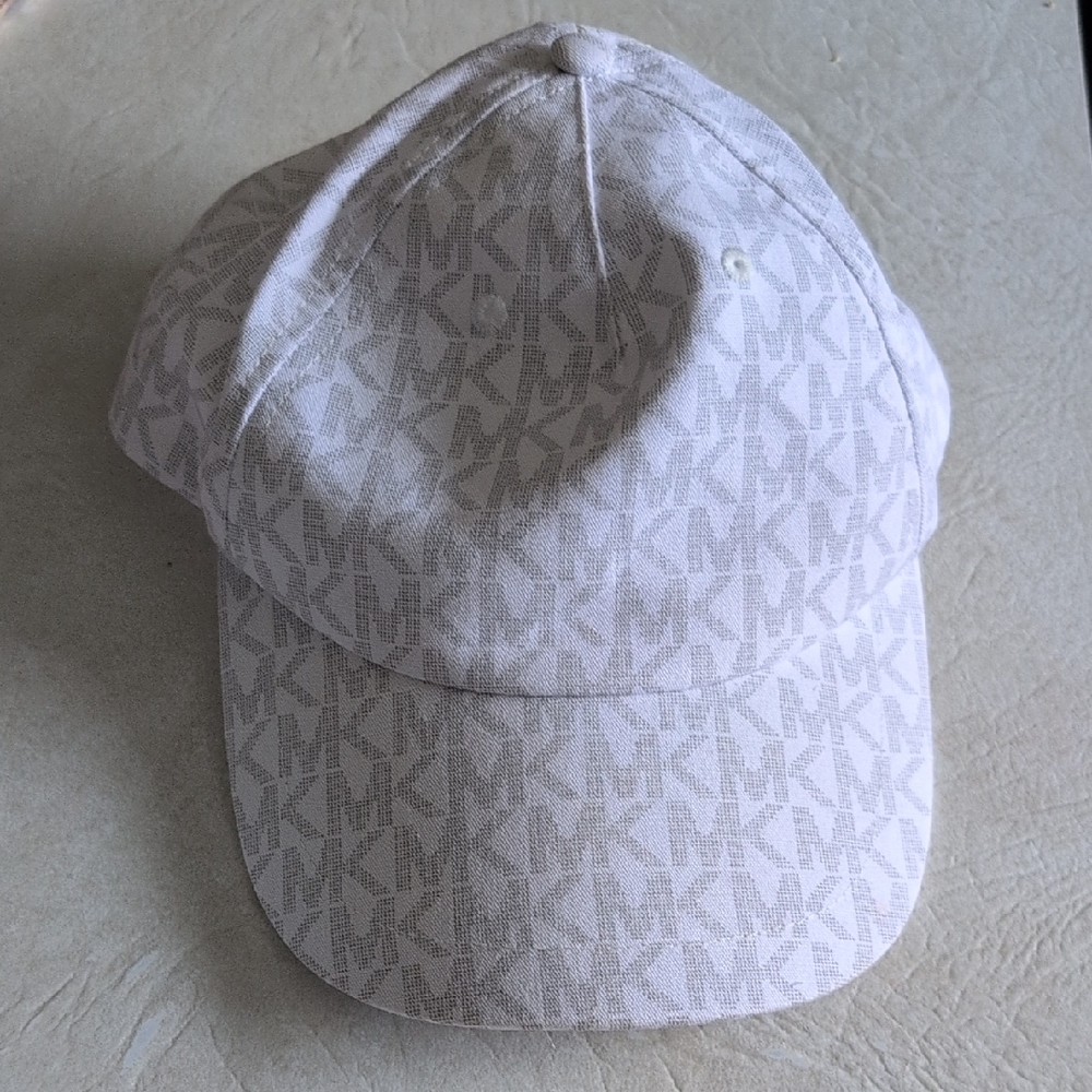 Michael Kors White Monogram Cap